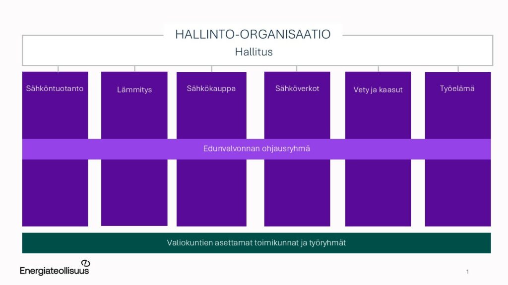 Energiateollisuus ry:n toimielimet kaaviona